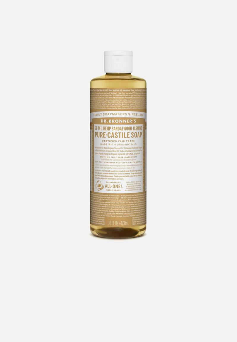 PureCastile Liquid Soap 18in1 Hemp Sandalwood Jasmine 473ml DR