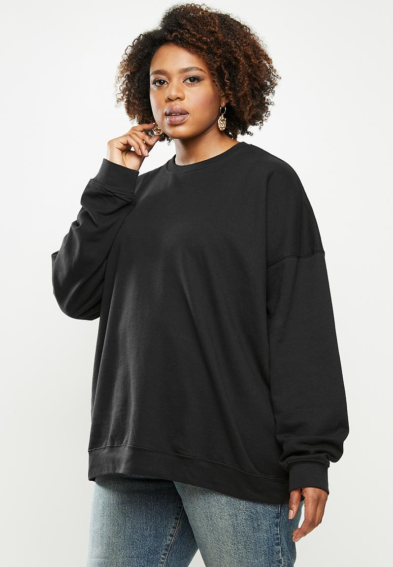 Plus basic sweat - black Missguided Tops | Superbalist.com