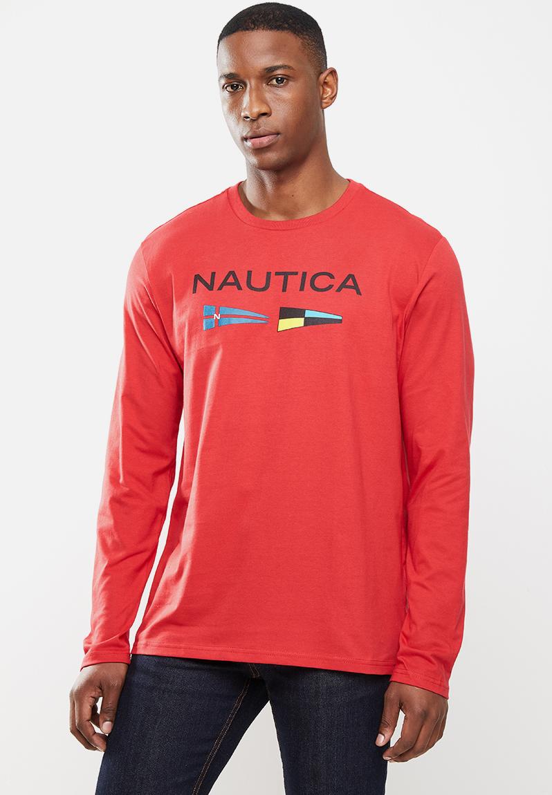 Logo with signal flags tee - nautica red Nautica T-Shirts & Vests ...
