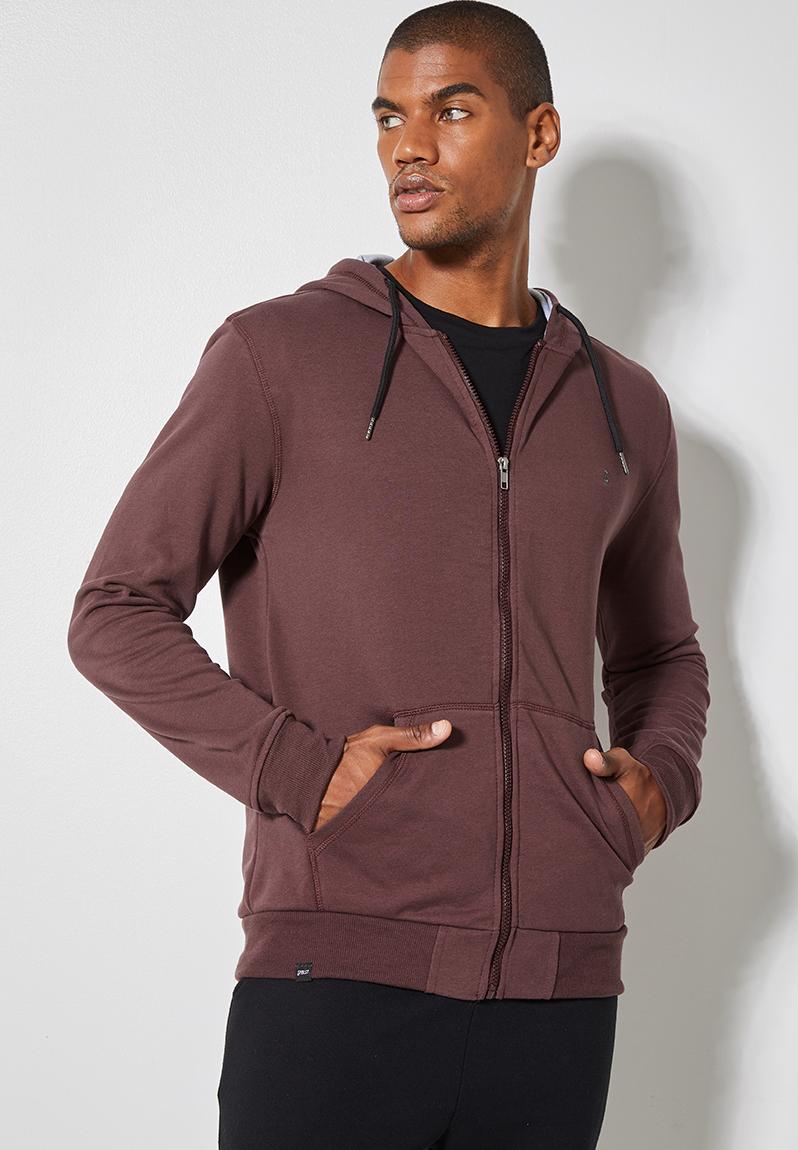 Basic zip through hoodie - dark burgundy Superbalist Hoodies & Sweats