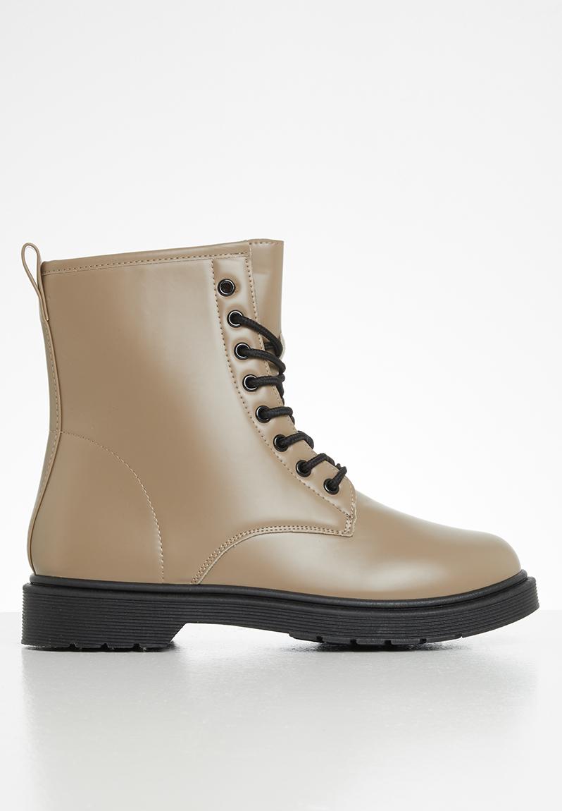 Combat lace up boot - beige Seduction Boots | Superbalist.com