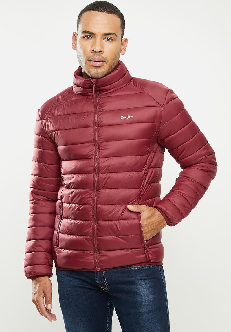 Aca joe zip thru puffer jacket - maroon Aca Joe Jackets | Superbalist.com