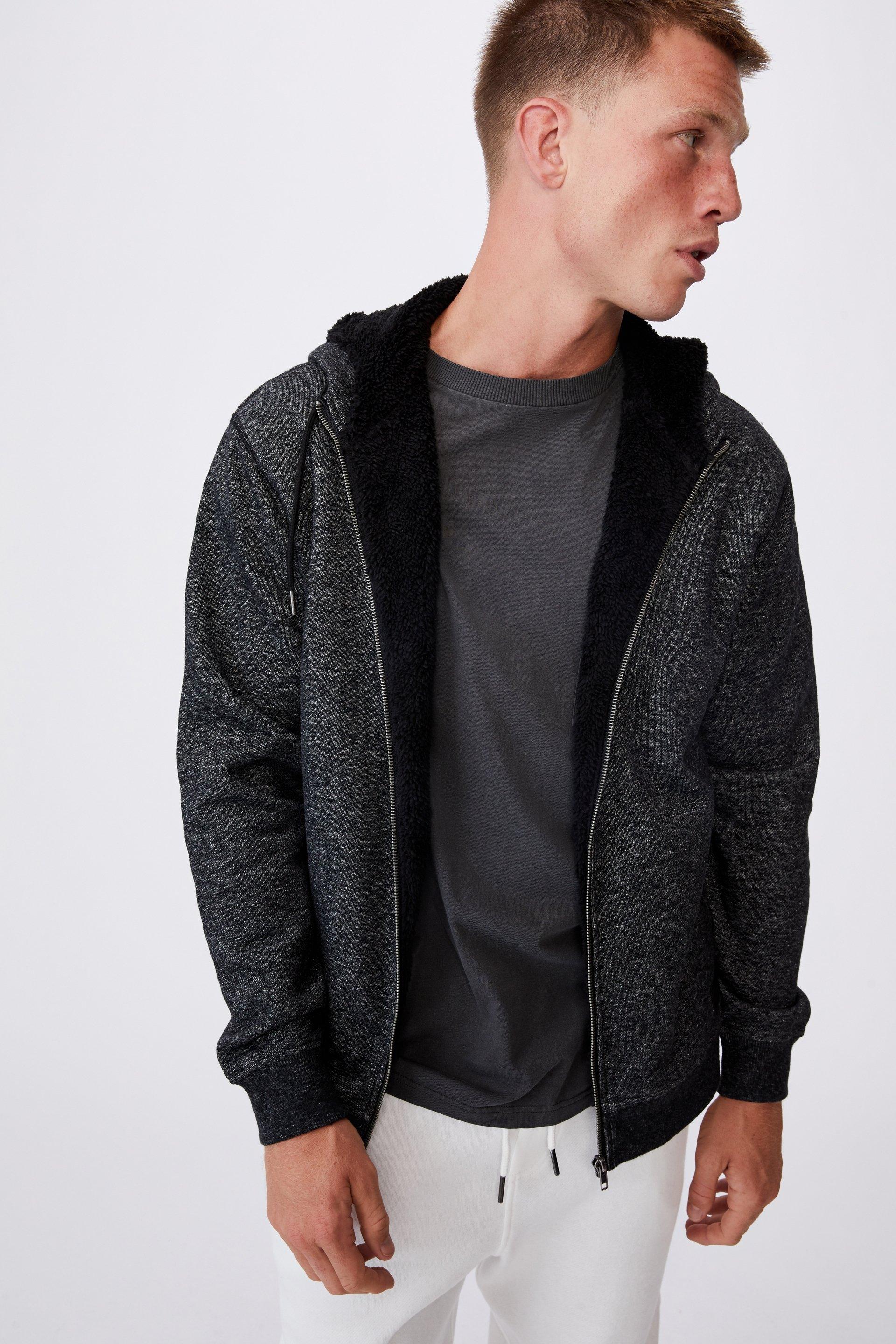 Sherpa zip thru - charcoal marle Cotton On Hoodies & Sweats ...