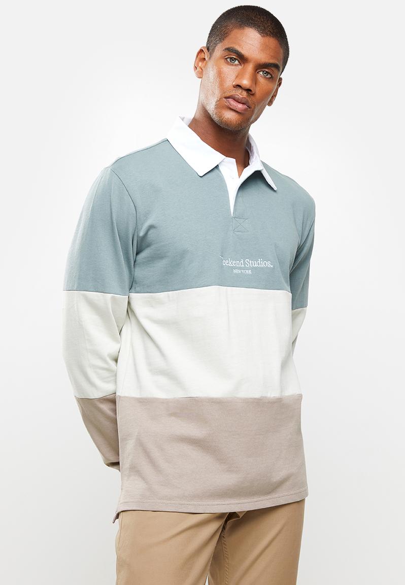 Rugby long sleeve polo - citadel/ivory/dusk weekday studios Cotton On T ...