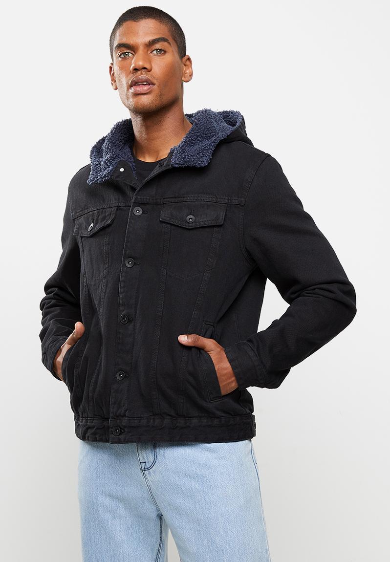 Hooded borg jacket - worn black Cotton On Jackets | Superbalist.com