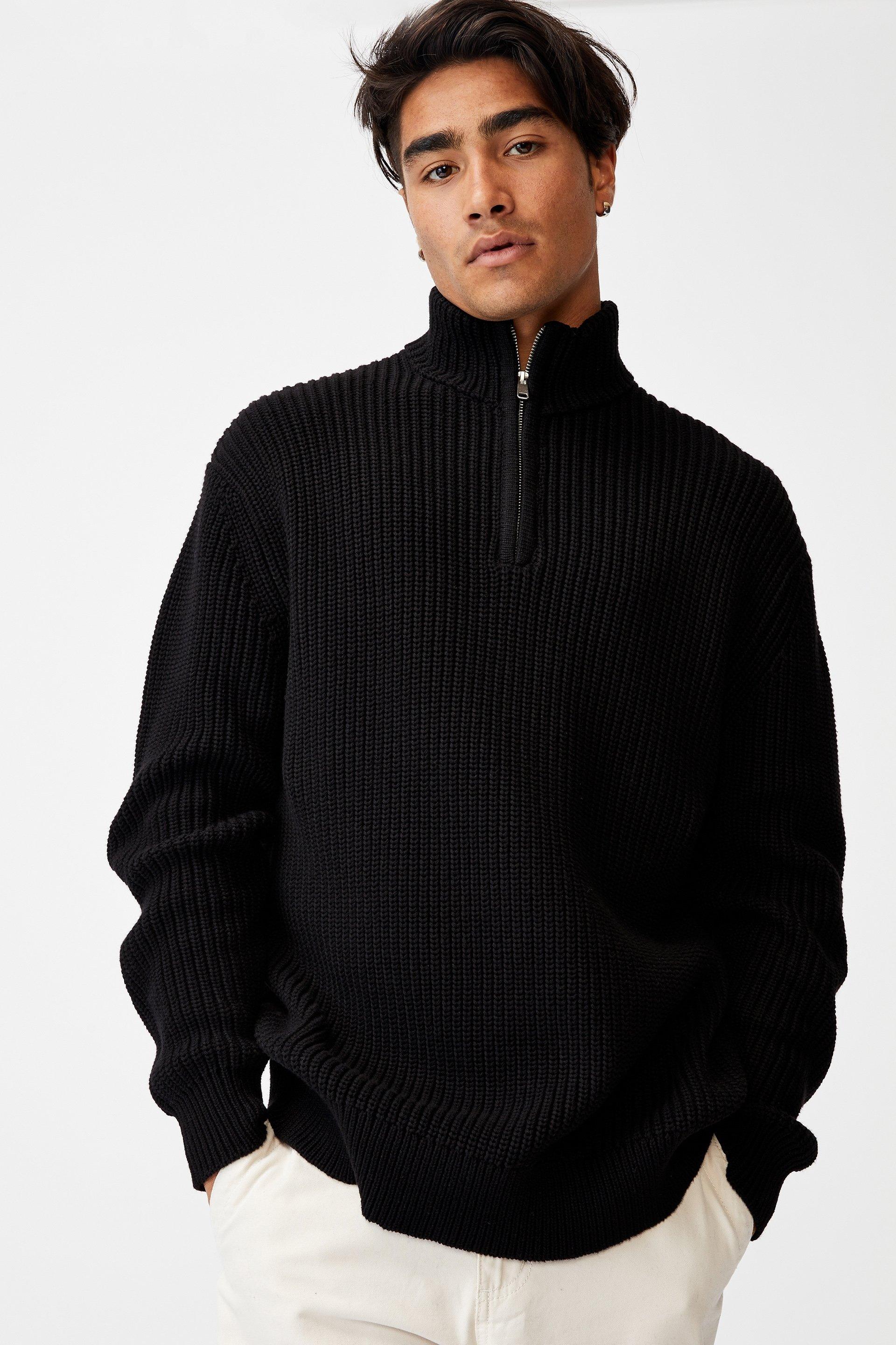 Quarter zip knit black Cotton On Knitwear