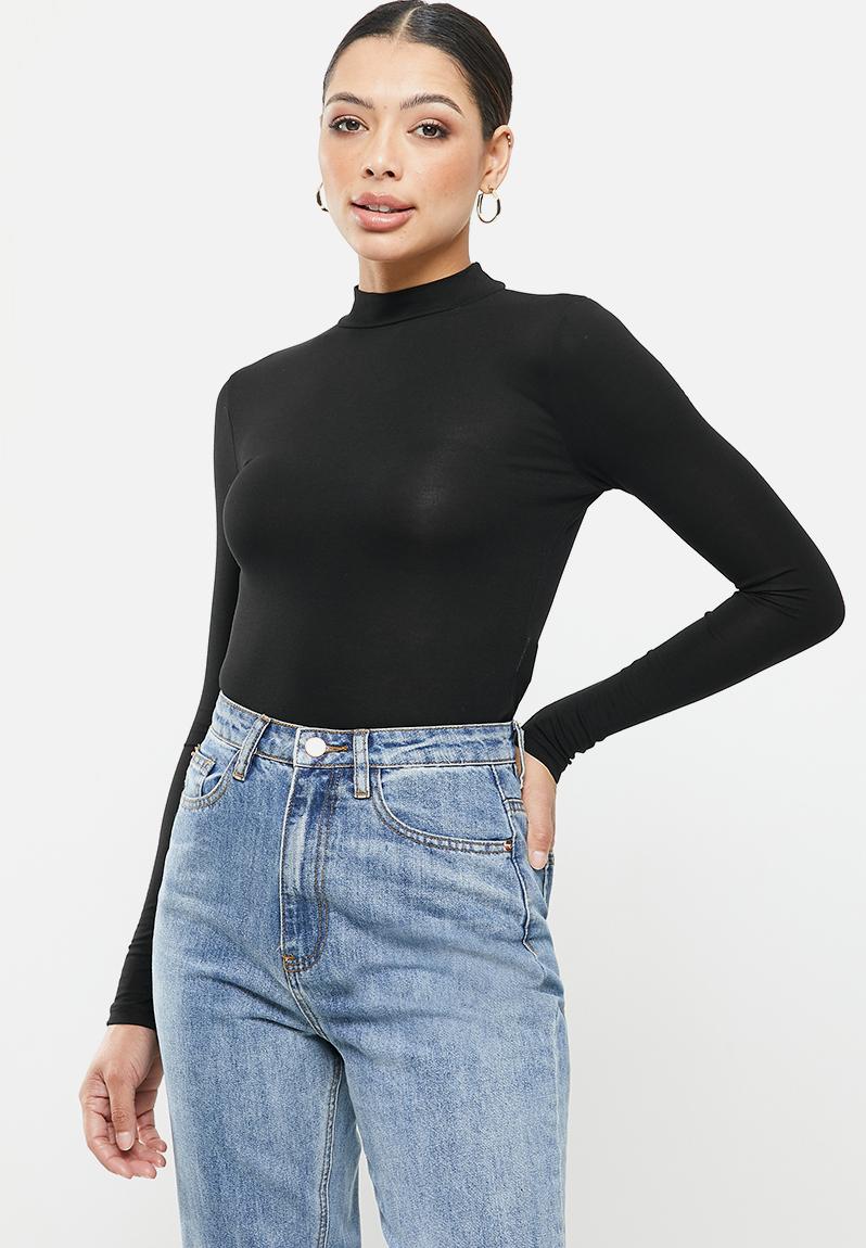 Long sleeve turtle neck top - black Missguided T-Shirts, Vests & Camis ...