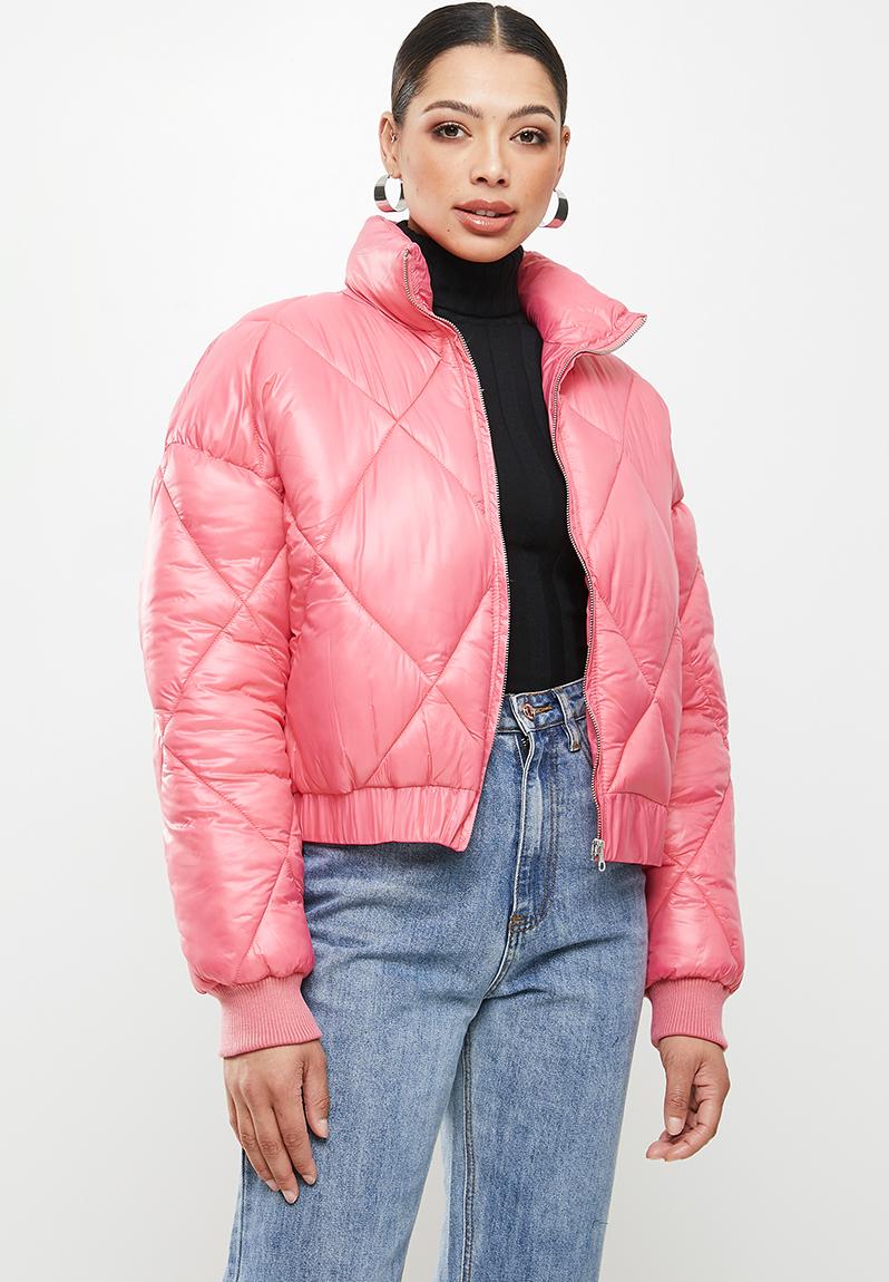 Diamond quilted padded bomber - rose Missguided Jackets | Superbalist.com
