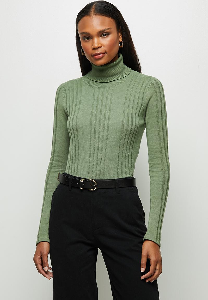 Basic ribbed poloneck - sage edit Knitwear | Superbalist.com