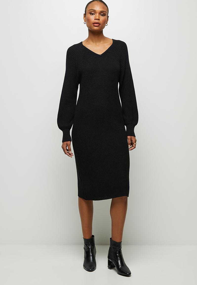 Organic cotton Raglan column dress- - Black edit Casual | Superbalist.com