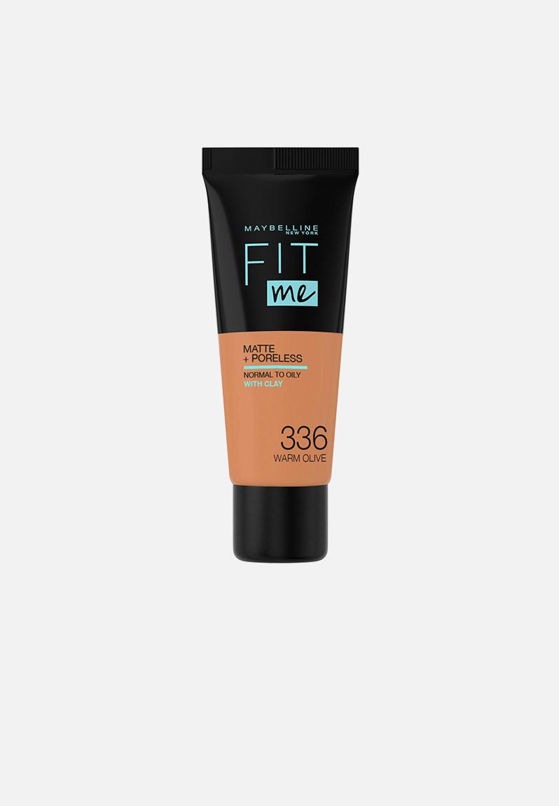 Fit Me® Matte + Poreless Foundation - 336 Warm Olive Maybelline Face ...