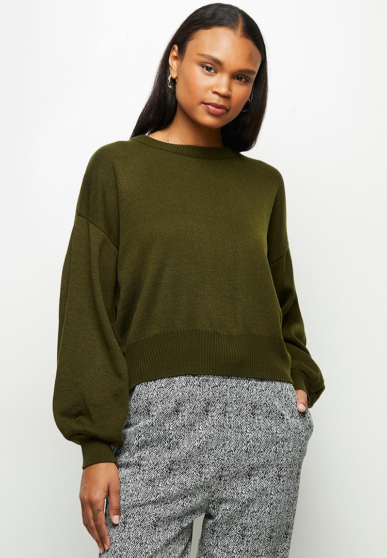 Drop shoulder jumper - moss green edit Knitwear | Superbalist.com