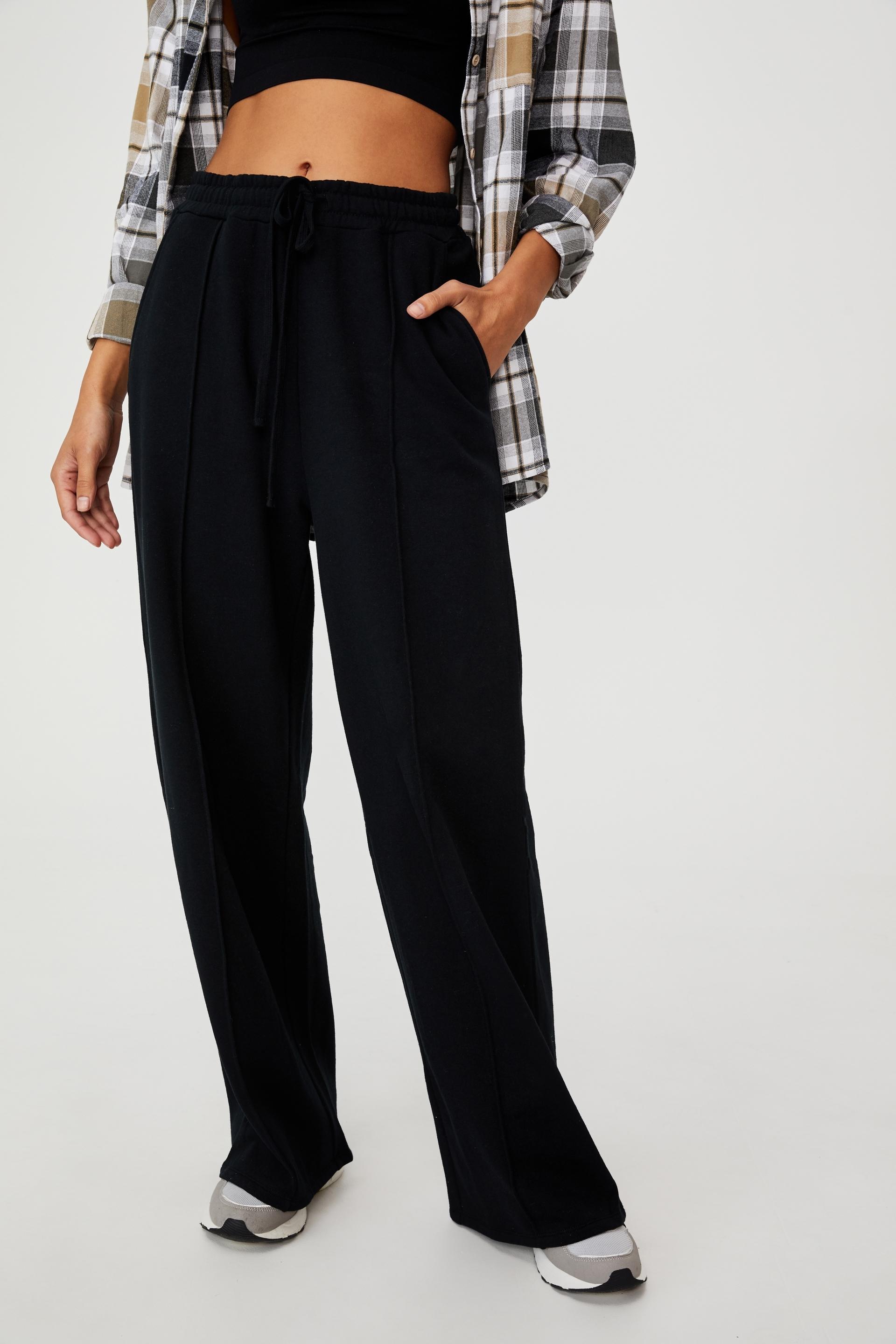 open leg track pants