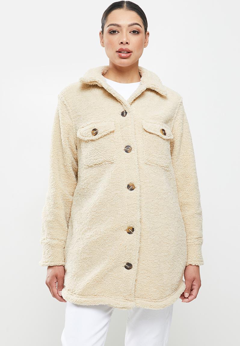 Borg Shacket - Cream Missguided Jackets 