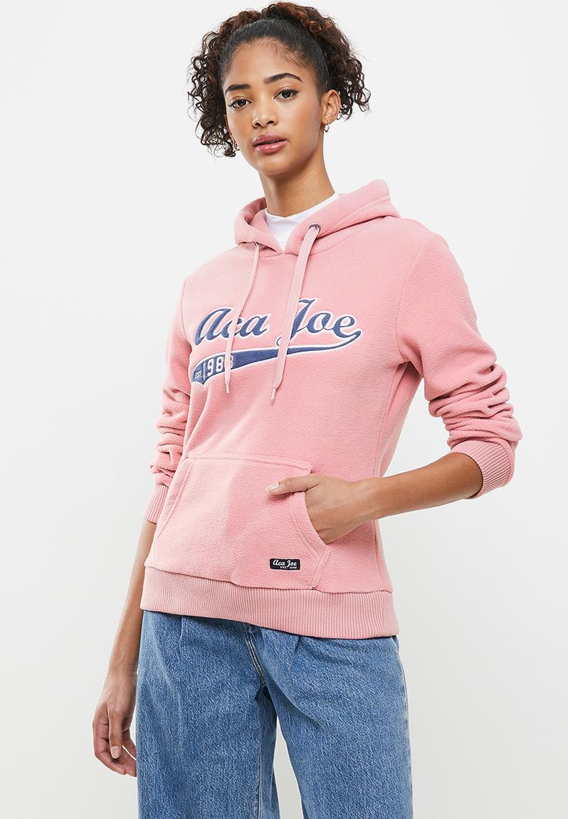 Polar fleece pullover hoodie - cerise pink Aca Joe Hoodies & Sweats ...