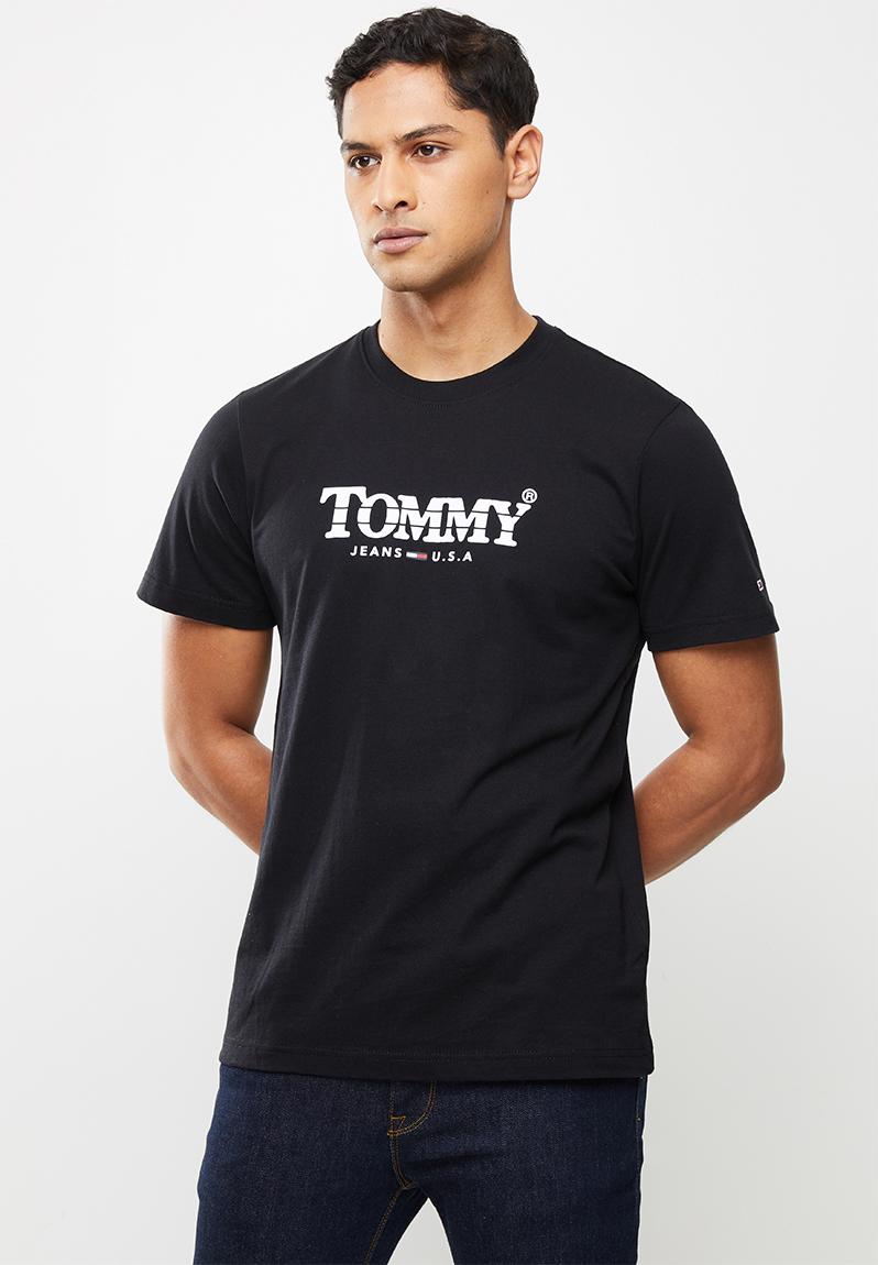 Tjm gradient tommy tee - black Tommy Hilfiger T-Shirts & Vests ...