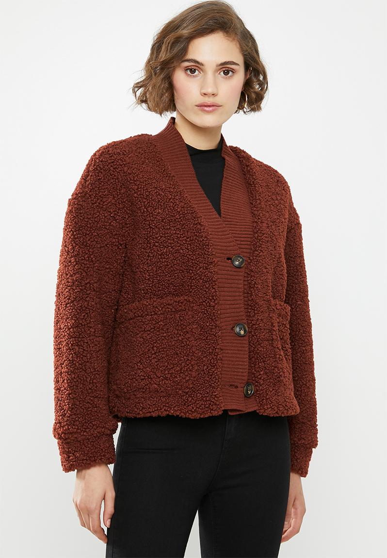 Annika short teddy jacket - brown Vero Moda Jackets | Superbalist.com