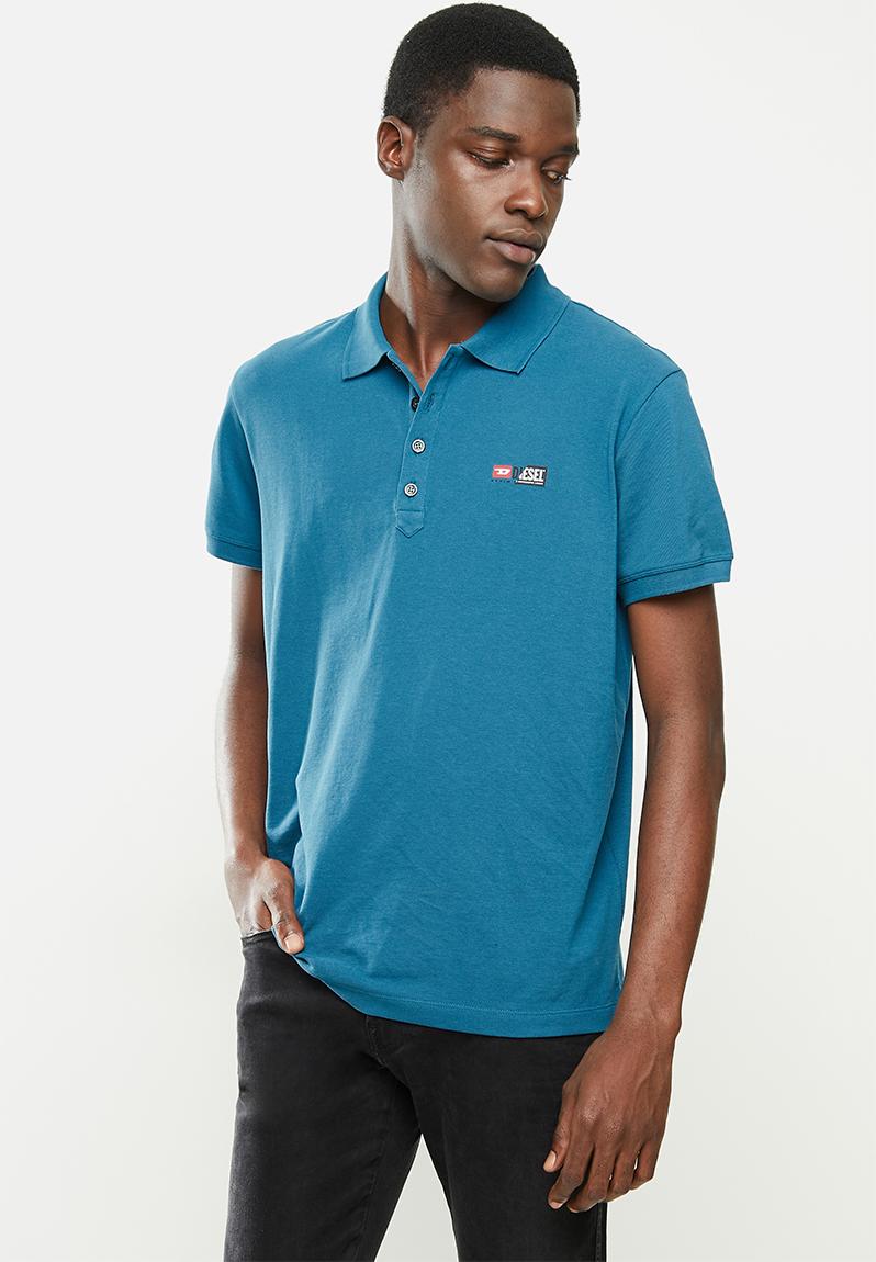 T-weet-split polo shirt- dark teal Diesel T-Shirts & Vests ...