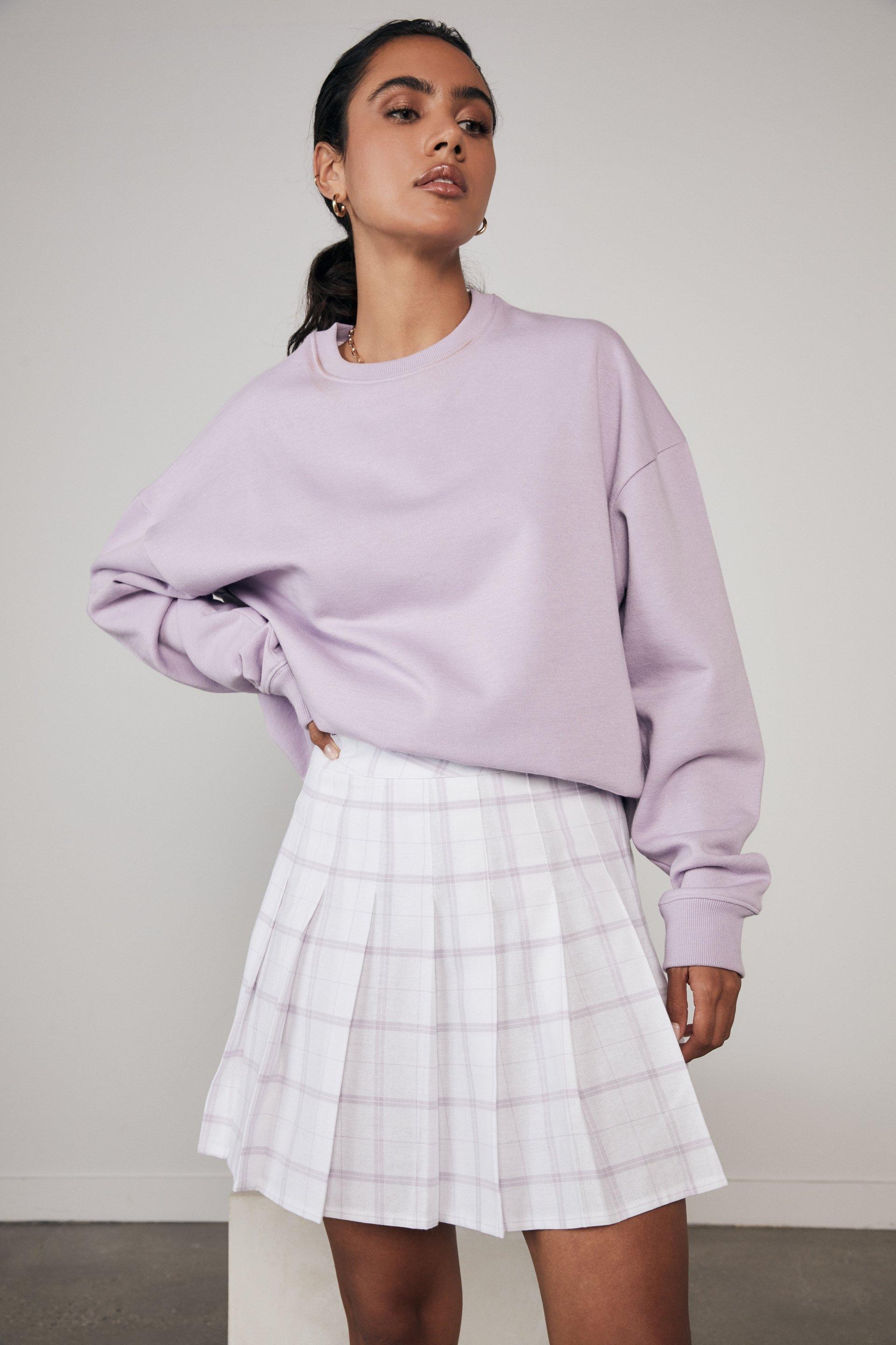 Pleated skirt - taya check_white pale violet Factorie Skirts ...