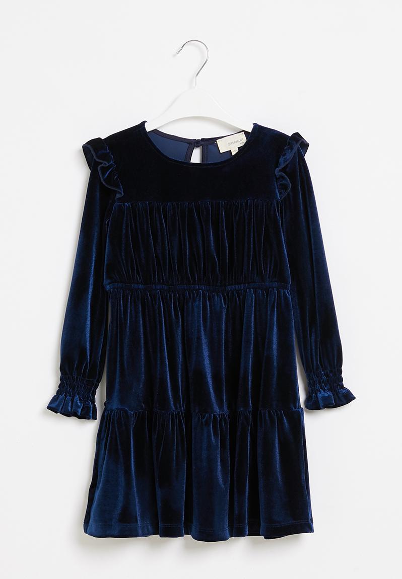 Younger girls velour dress - navy Superbalist Kids Dresses & Skirts ...