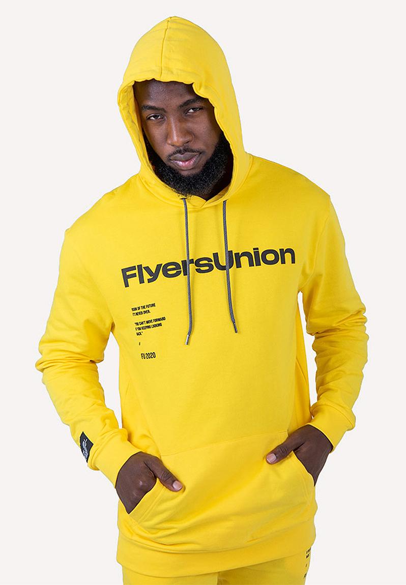 Brushed fleece hoodie - yellow Flyersunion Hoodies & Sweats ...