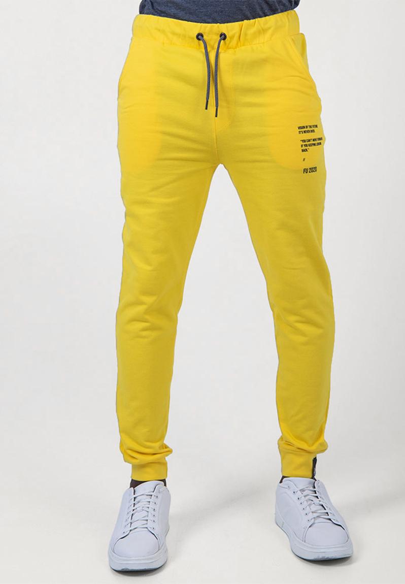 yellow jogger pants