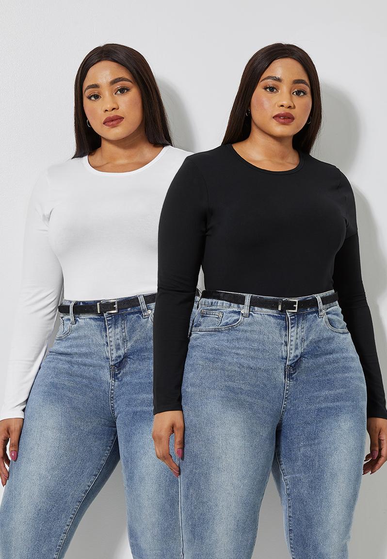 2 pack crew neck bodysuits - white/black Superbalist Tops | Superbalist.com