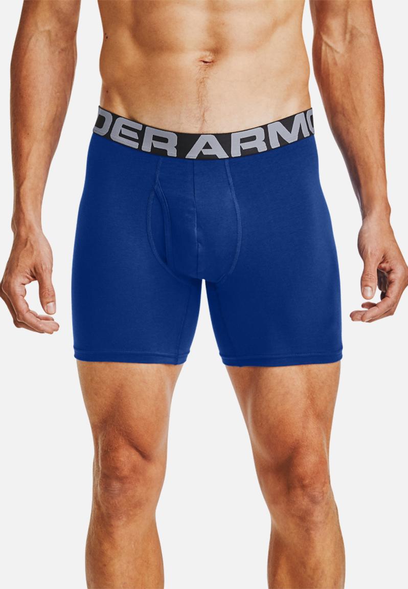 Ua Charged Cotton 6in 3 Pack Blue Under Armour Underwear 