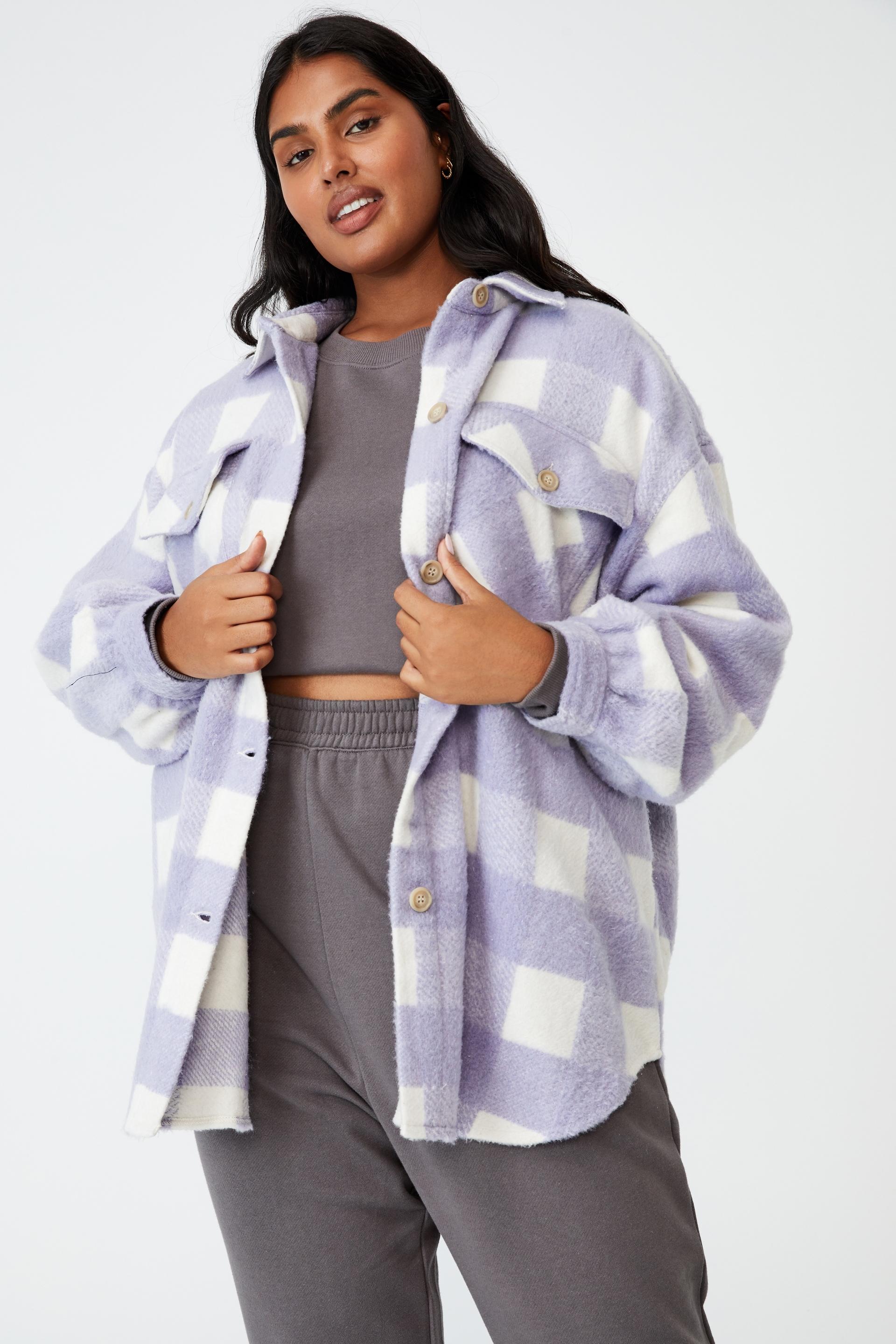 Curve shacket - lilac check Cotton On Jackets & Coats | Superbalist.com