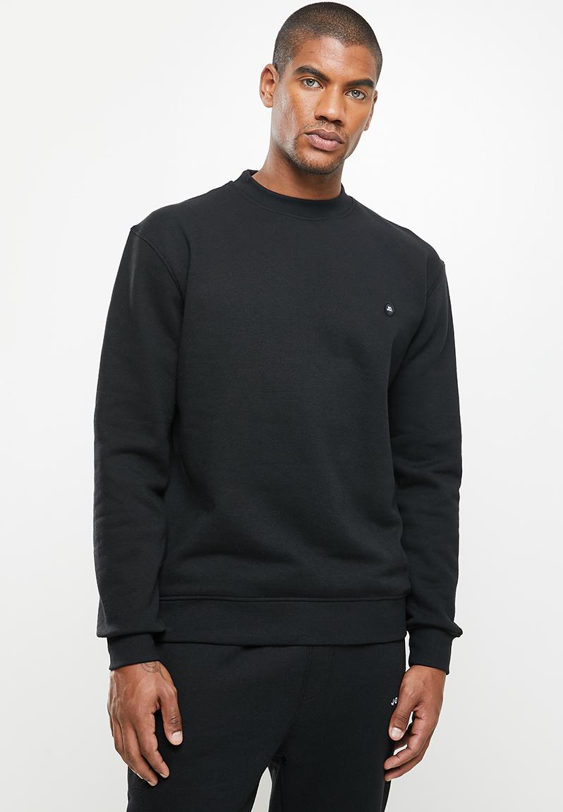 Oversized fit branded crew neck sweater - black Jonathan D Hoodies ...