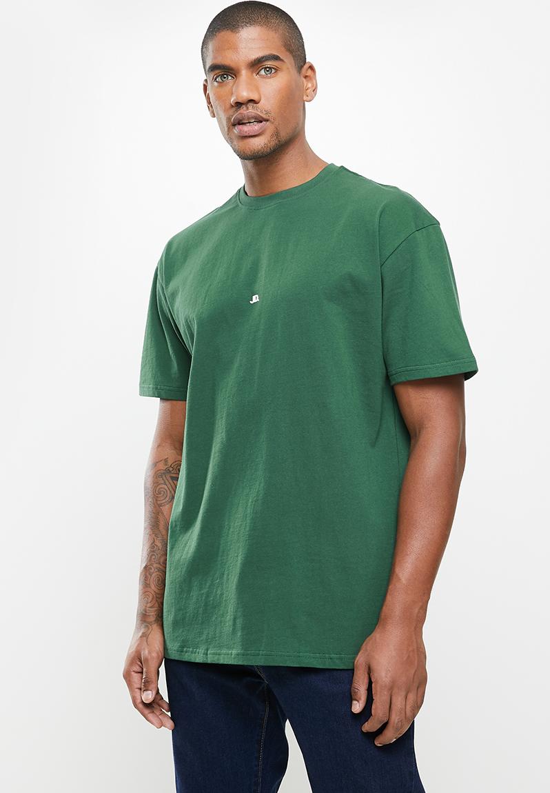Oversized branded crew neck tshirt - bottle green Jonathan D T-Shirts ...