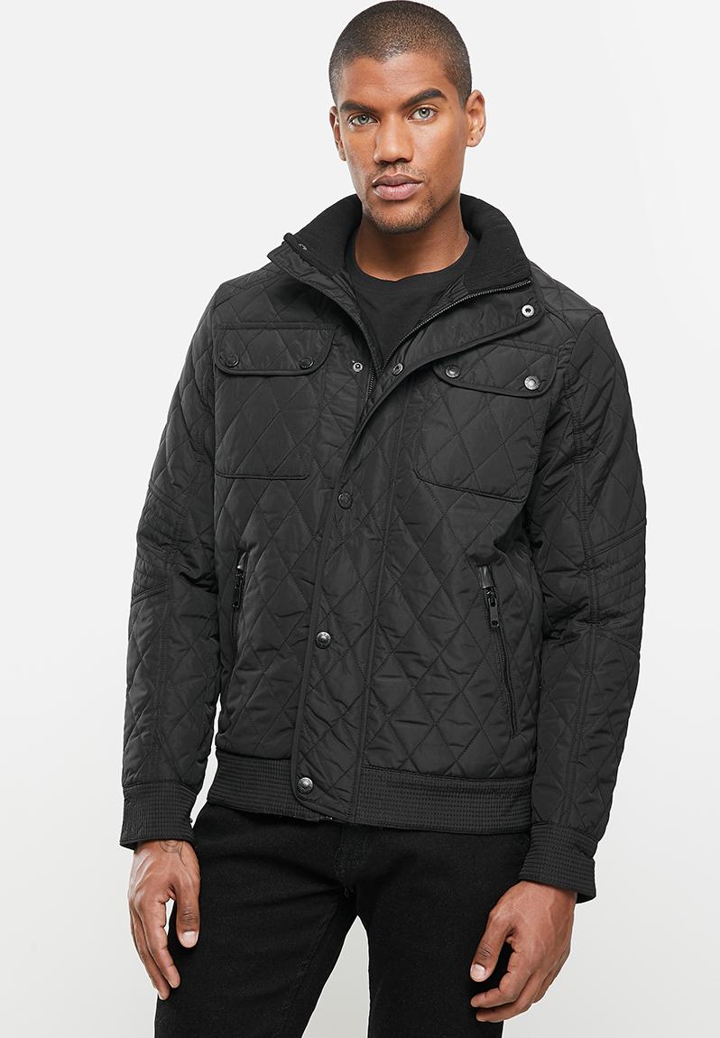 Quilted zip through jacket heavy weight - black Jonathan D Jackets ...