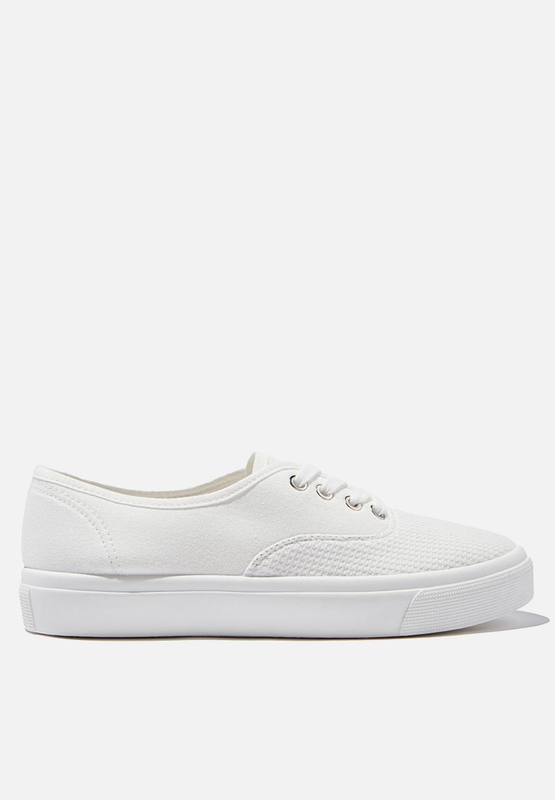 Jamie lace up plimsoll - white waffle Cotton On Pumps & Flats ...