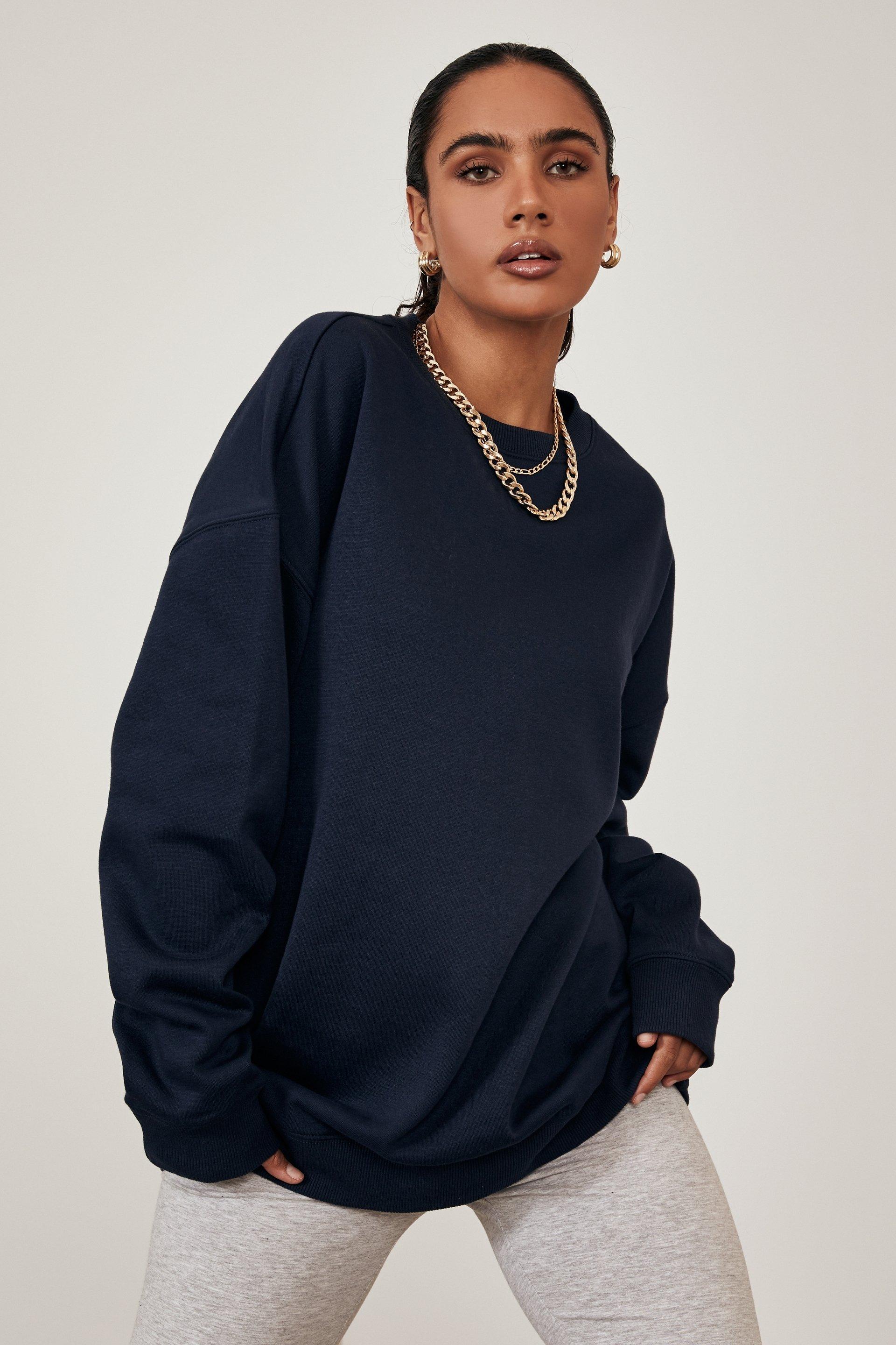 Oversized crew neck sweater - navy blazer Factorie Hoodies & Sweats ...