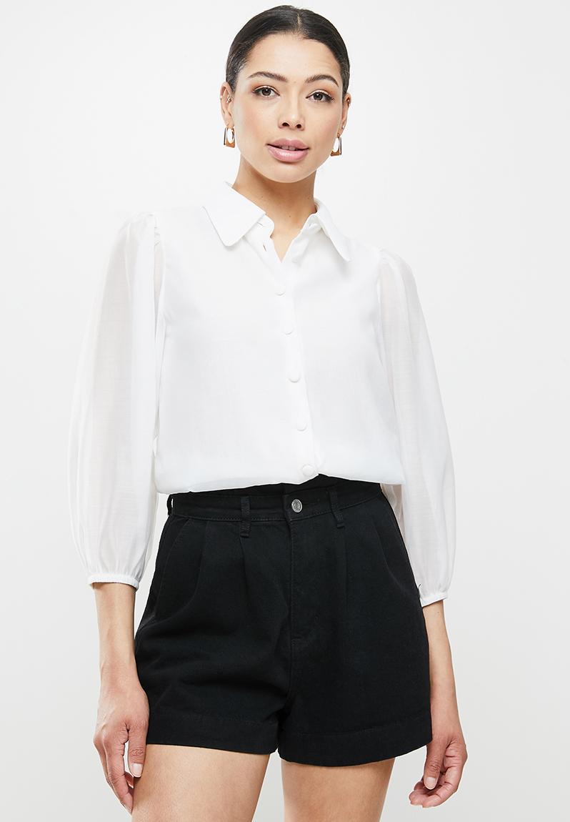 Puff sleeve organza blouse - white Glamorous Blouses | Superbalist.com