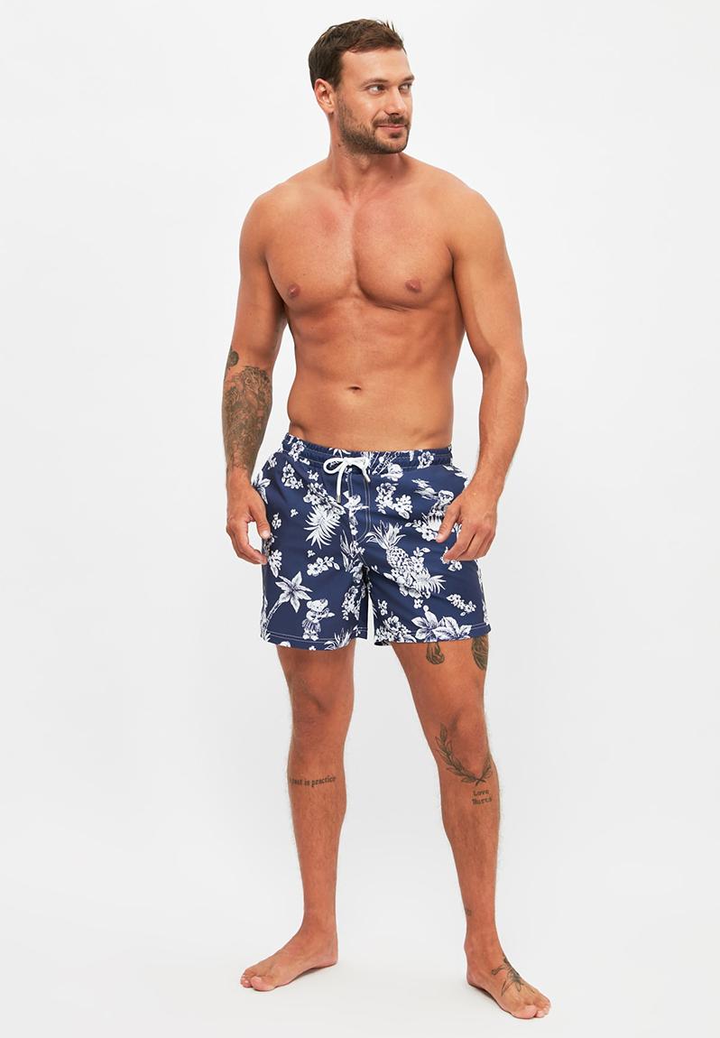 Printed swim shorts - navy Trendyol Swimwear | Superbalist.com