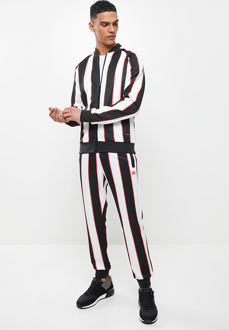 Bold striped tracksuit - black/white/red Lonsdale Hoodies, Sweats ...