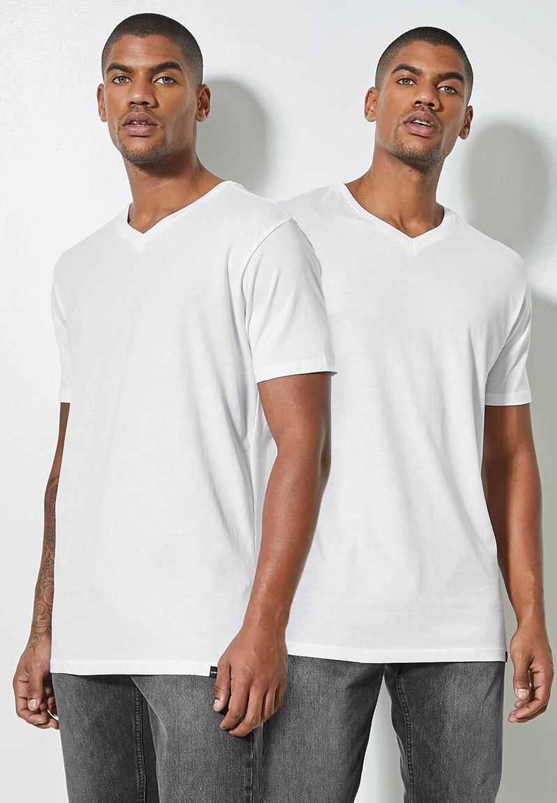 2-pack plain vee neck tee - white Superbalist T-Shirts & Vests ...