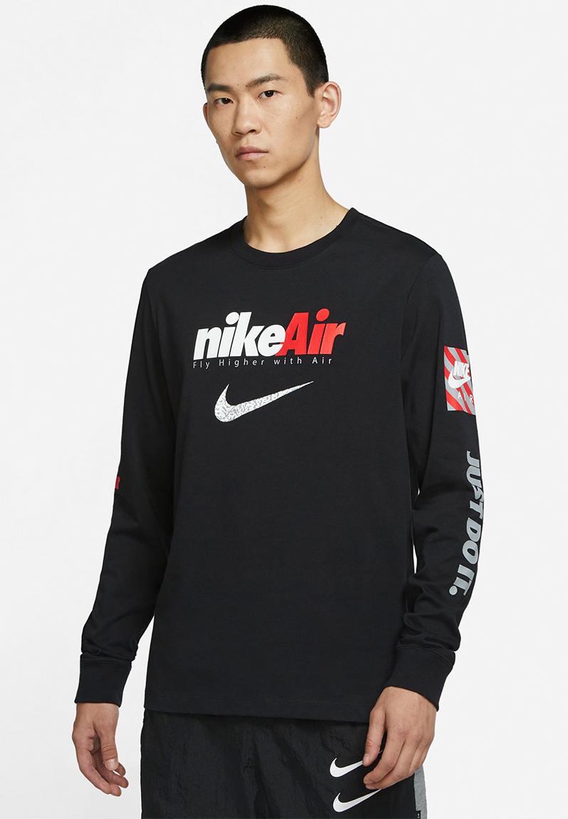 M nsw tee ls swoosh by air gx - black Nike T-Shirts | Superbalist.com