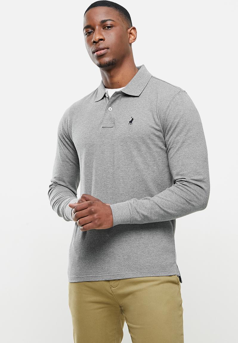 Carter custom fit long sleeve golfer - charcoal POLO T-Shirts & Vests ...