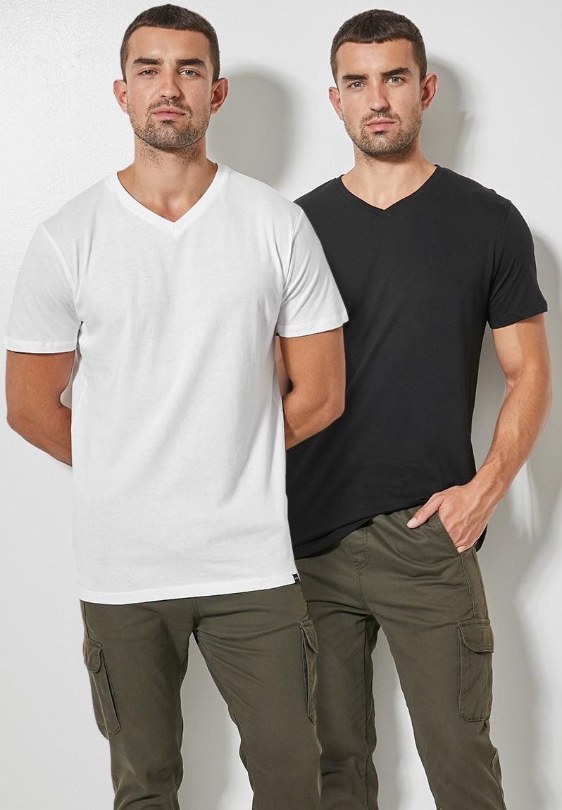 2-pack plain vee neck tee - black/white Superbalist T-Shirts & Vests ...