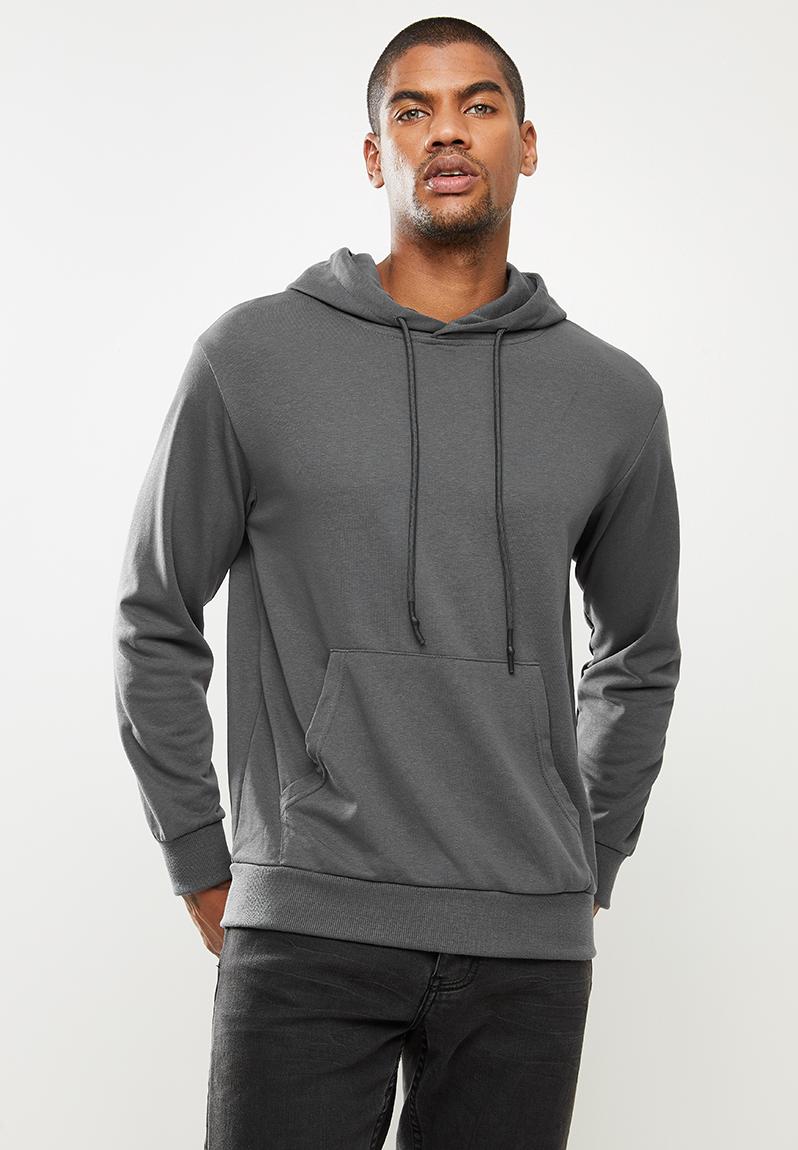 Plain hoodie pullover sweat - washed black STYLE REPUBLIC Hoodies ...