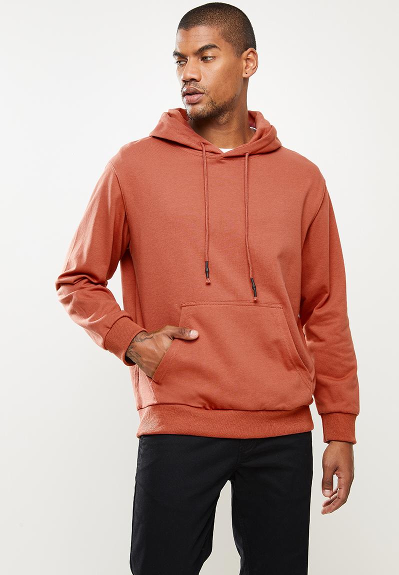 Plain hoodie pullover sweat - rust STYLE REPUBLIC Hoodies & Sweats ...