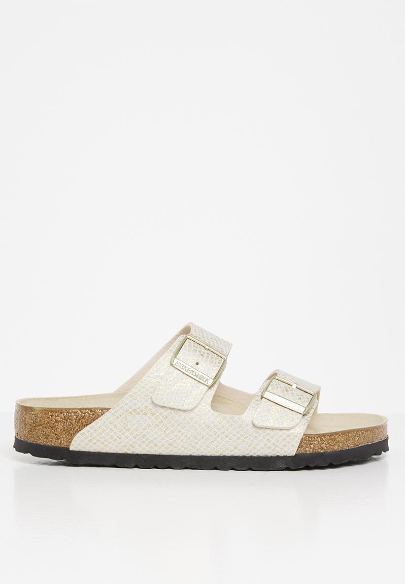 natural arizona shiny python sandals