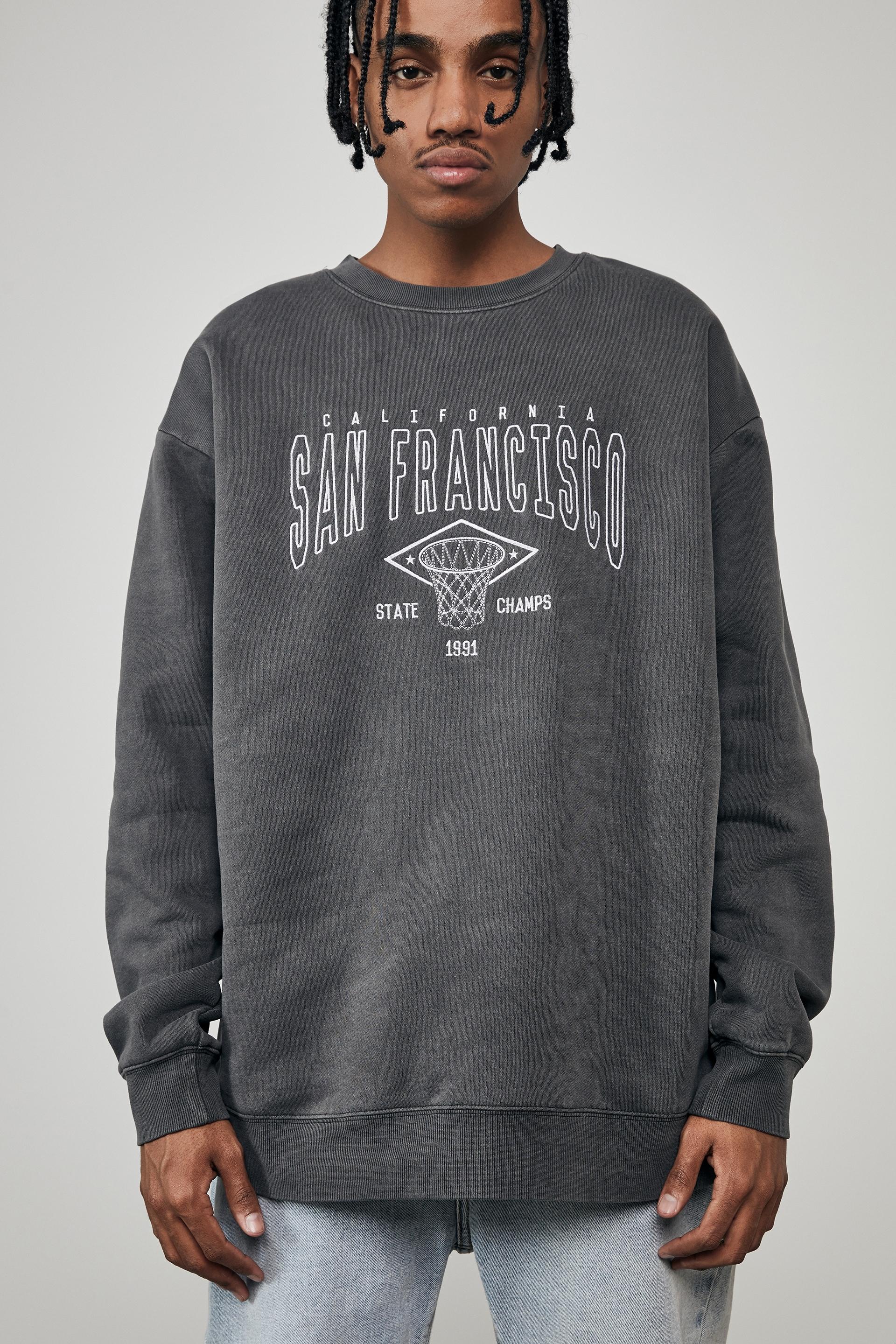 Elite oversized crew - washed black/san francisco Factorie Hoodies ...