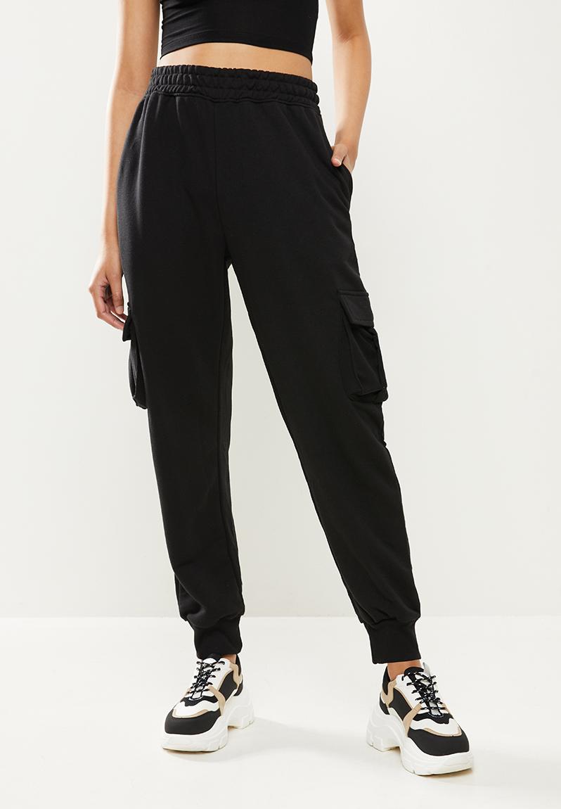 Utility cargo loopback jogger - black Missguided Trousers | Superbalist.com