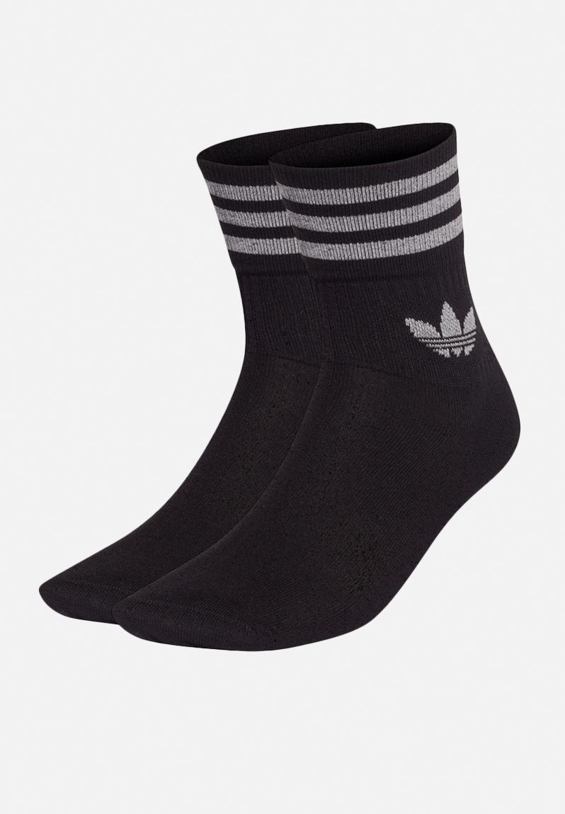 Crew socks 2pp - black/reflective silver L adidas Originals Stockings ...