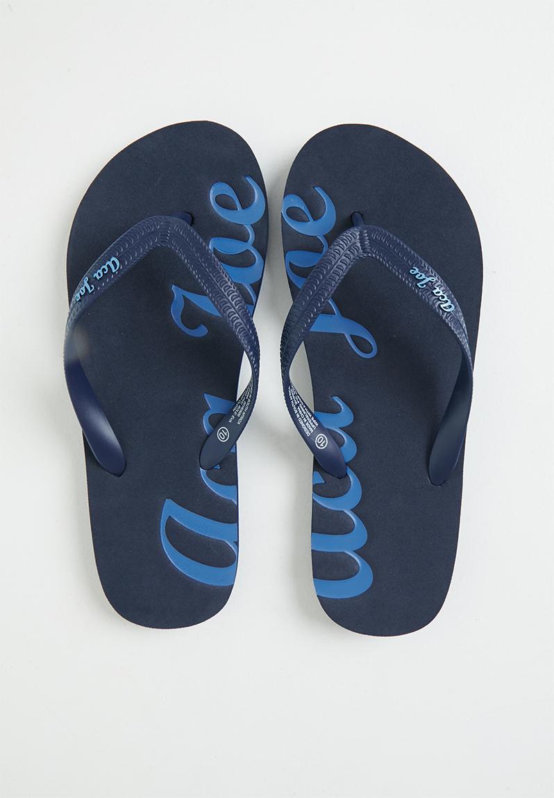 Mens aca joe printed slip slops - navy/blue Aca Joe Sandals & Flip ...