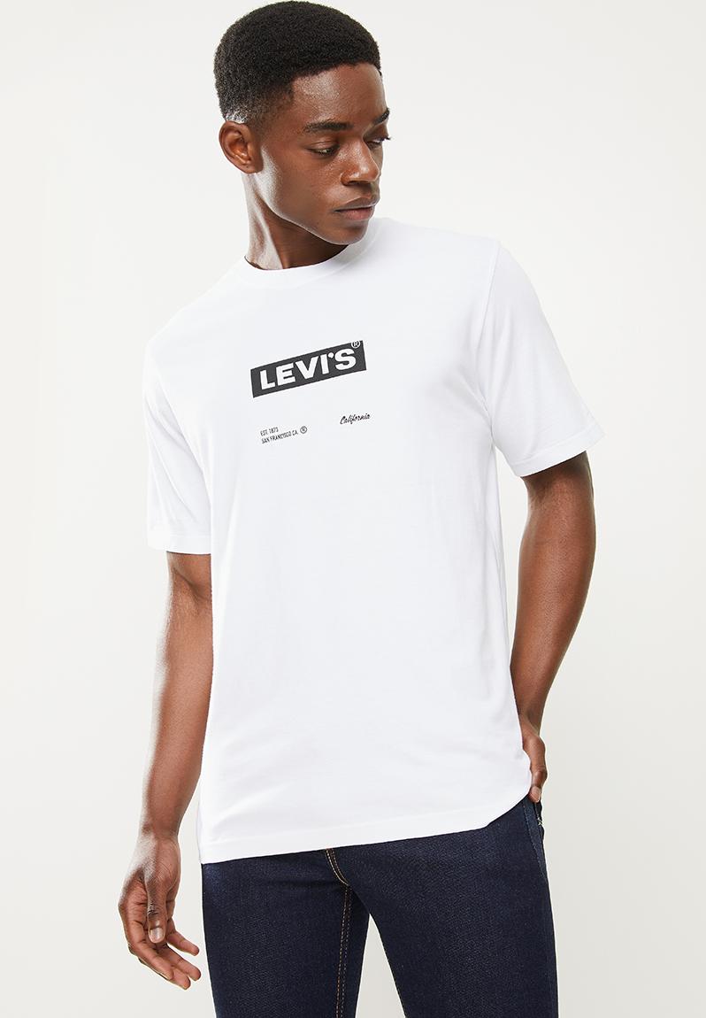 Short sleeve relaxed fit tee boxtab text - white gra Levi’s® T-Shirts ...