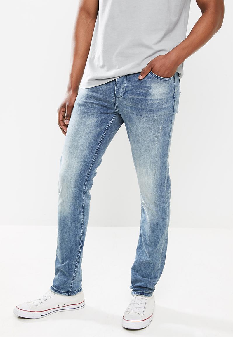 Dusted iron feather fit skinny jeans - blue S.P.C.C. Jeans ...